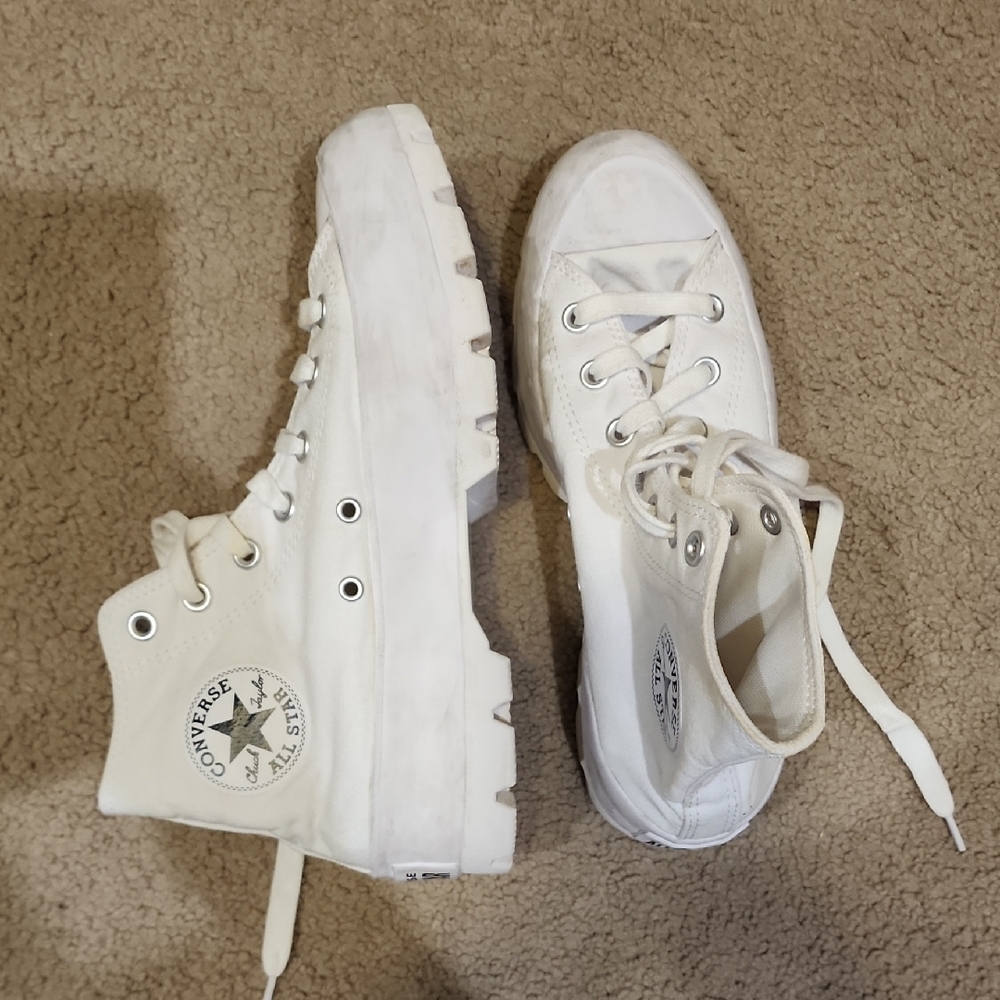 Converse. Chuck Taylor All Star Platform White High-Top Sneakers